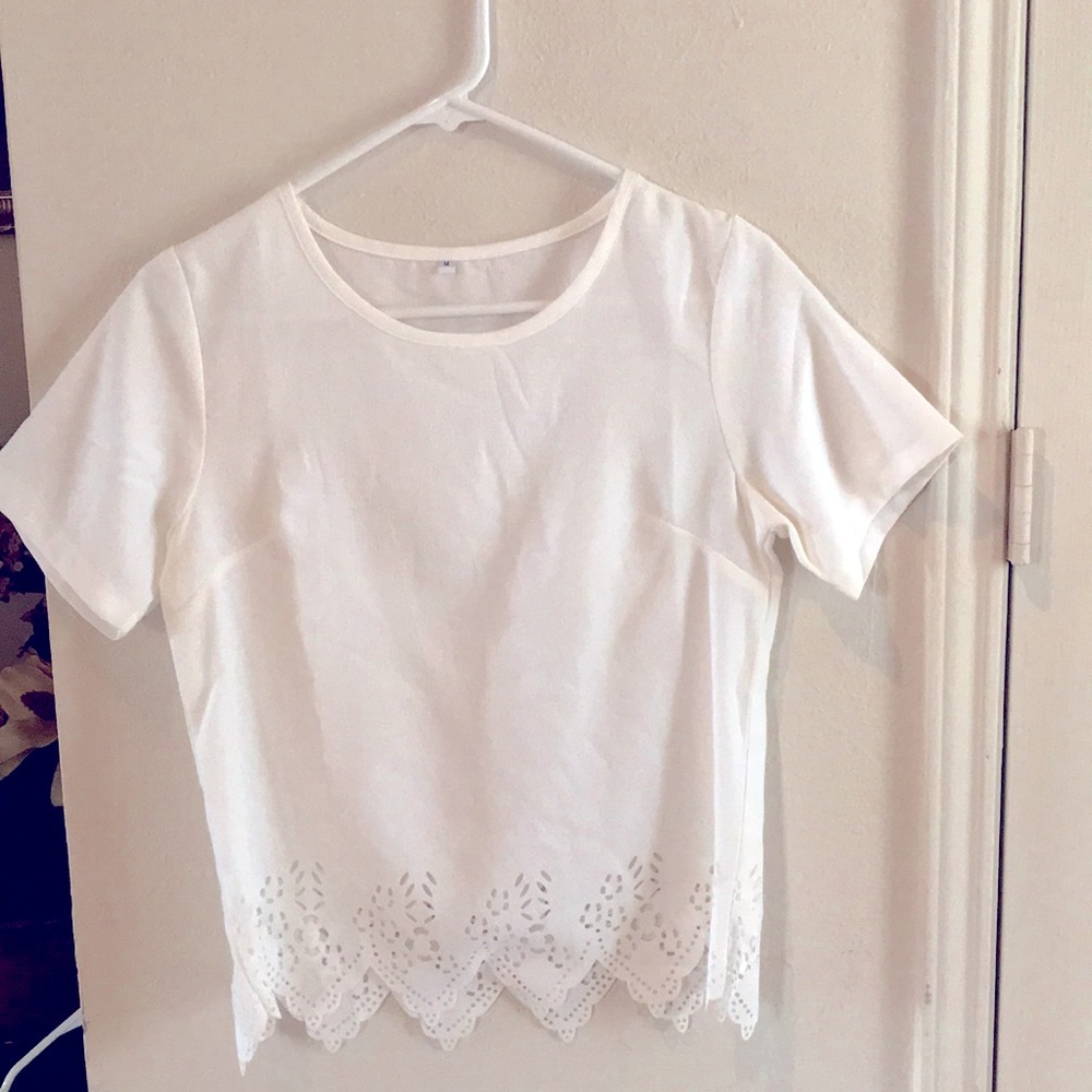 White Short Sleeve Blouse
